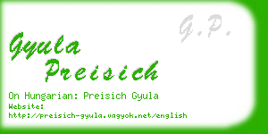 gyula preisich business card